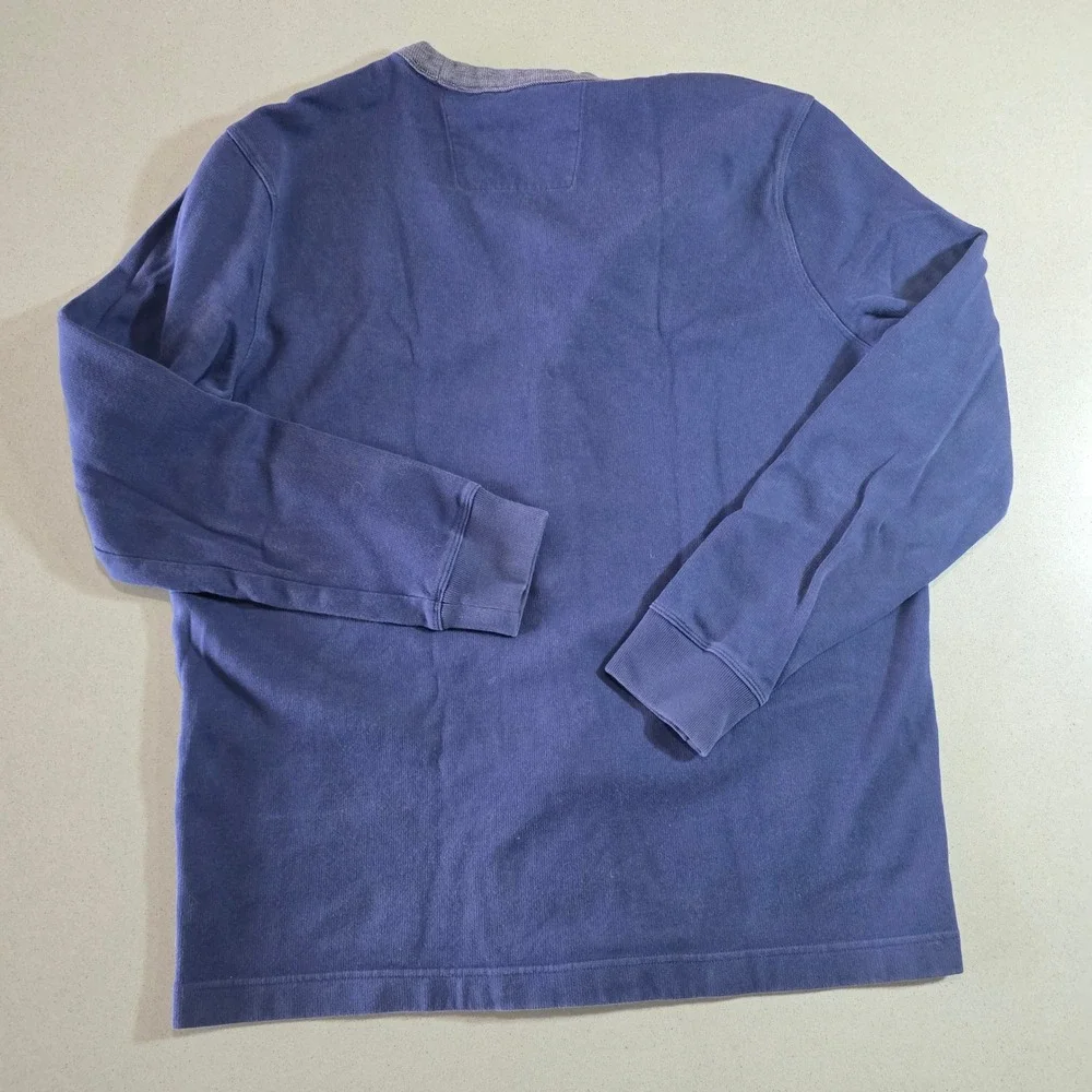 Banana Republic Mens XL Blue Cotton Elbow Patch V-Neck Button Cardigan Sweater